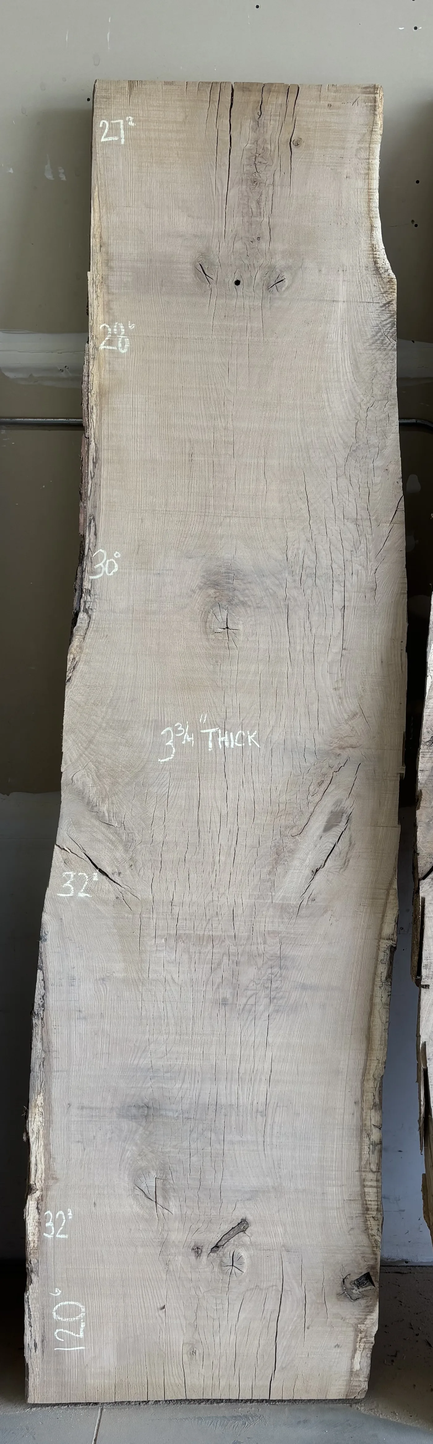 White Oak Slab B — Oak live edge slab photo 1