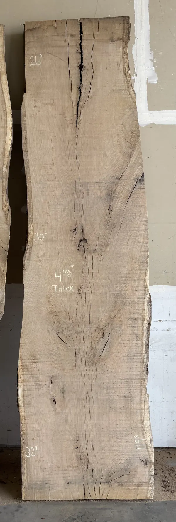 White Oak Slab D — Oak live edge slab